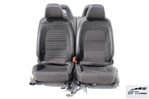 VW SCIROCCO FOTELE KOMPLET FOTELI siedzeń siedzenia fotel tapicerka 1K8 skóra + alcantara materiał kolor czarny siedzenie kanapa