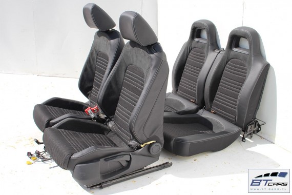 VW SCIROCCO FOTELE KOMPLET FOTELI siedzeń siedzenia fotel tapicerka 1K8 skóra + alcantara materiał kolor czarny siedzenie kanapa