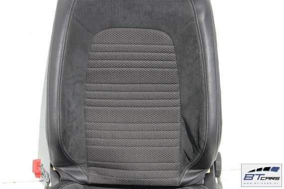 VW SCIROCCO FOTELE KOMPLET FOTELI siedzeń siedzenia fotel tapicerka 1K8 skóra + alcantara materiał kolor czarny siedzenie kanapa