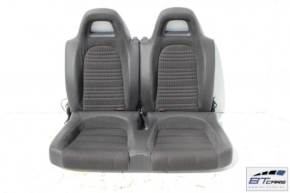 VW SCIROCCO FOTELE KOMPLET FOTELI siedzeń siedzenia fotel tapicerka 1K8 skóra + alcantara materiał kolor czarny siedzenie kanapa
