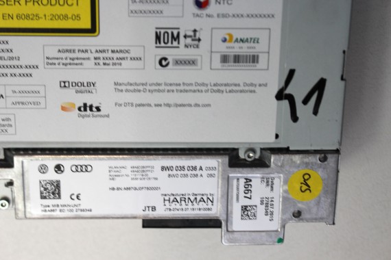 AUDI A4 CZYTNIK MMI 8W0035036A 3G+ SD SIM NAVI MIB II HIGH 8W0 035 036 MULITMEDIA STEROWNIK CENTRALNY 8W 8W0035036A 8W0035036