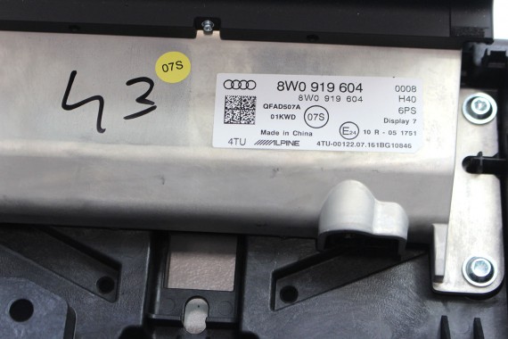 AUDI A4 A5 MONITOR EKRAN LCD WYŚWIETLACZ 8W0919604 8W0 919 604 8W 7 " CALI 8W1919604 8W1 919 604 Z 8W1919604 8W0919604 8W1919604