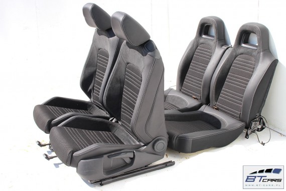VW SCIROCCO FOTELE KOMPLET FOTELI siedzeń siedzenia fotel tapicerka 1K8 skóra + alcantara materiał kolor czarny siedzenie kanapa