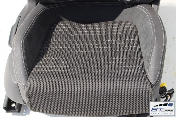 VW SCIROCCO FOTELE KOMPLET FOTELI siedzeń siedzenia fotel tapicerka 1K8 skóra + alcantara materiał kolor czarny siedzenie kanapa