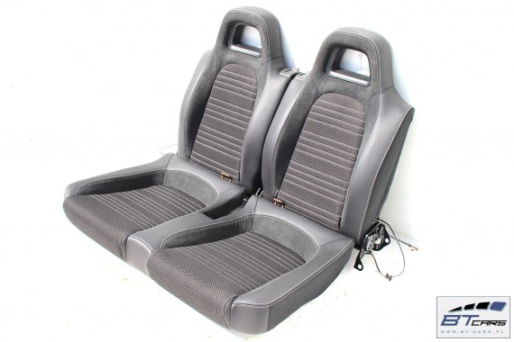 VW SCIROCCO FOTELE KOMPLET FOTELI siedzeń siedzenia fotel tapicerka 1K8 skóra + alcantara materiał kolor czarny siedzenie kanapa