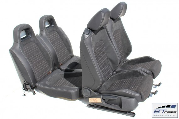VW SCIROCCO FOTELE KOMPLET FOTELI siedzeń siedzenia fotel tapicerka 1K8 skóra + alcantara materiał kolor czarny siedzenie kanapa