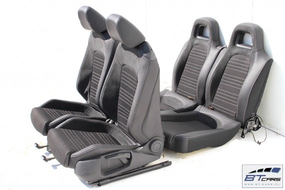 VW SCIROCCO FOTELE KOMPLET FOTELI siedzeń siedzenia fotel tapicerka 1K8 skóra + alcantara materiał kolor czarny siedzenie kanapa