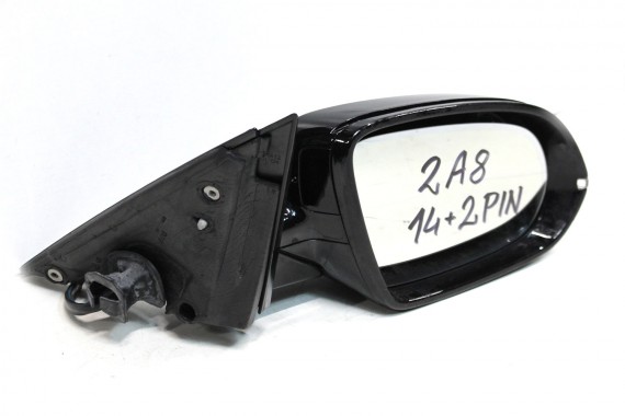 AUDI A8 LUSTERKO ZEWNĘTRZNE DRZWI PRAWE 4H 14+2 pin 16pin zewnętrzne pinów kabli przewodów D4 4H0 2010-17 LY9B czarny brylantowy