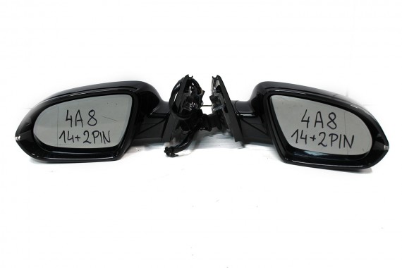 AUDI A8 LUSTERKO ZEWNĘTRZNE DRZWI LEWE 4H 14+2 pin 16pin zewnętrzne pinów kabli przewodów D4 4H0 2010-17 LY9B czarny brylantowy