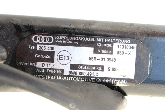 AUDI A4 A5 8W F5 HAK HOLOWNICZY + BELKA TYŁ tylna zderzaka MODUŁ STEROWNIK 8W0800491C 4M0907383D 8W B9 8W0 800 491 8W0800491M