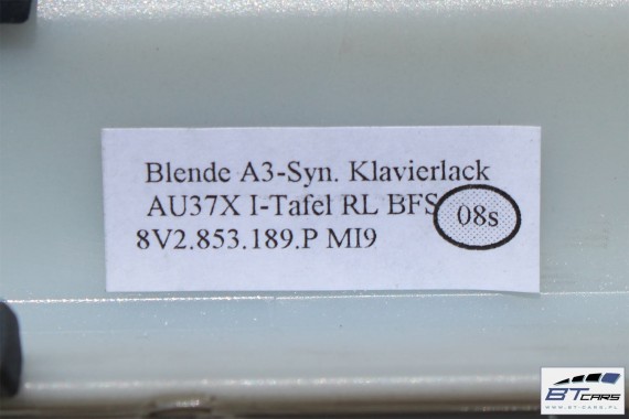AUDI A3 SPORTBACK LISTWY OZDOBNE DEKORY ANGLIK 8V 8V2853192G 8V2853190G 8V2853189P 8V4867409G 8V4867410G 8V4867419G 8V4867420G