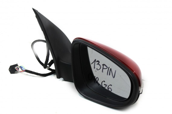 VW GOLF 6 VI LUSTERKO ZEWNĘTRZNE DRZWI prawe 5K 13 pin 13pin zewnętrzne pinów kabli przewodów czerwone -bordowe