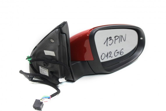 VW GOLF 6 VI LUSTERKO ZEWNĘTRZNE DRZWI prawe 5K 13 pin 13pin zewnętrzne pinów kabli przewodów czerwone -bordowe
