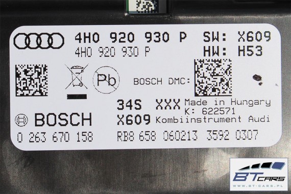 AUDI A8 LIFT ZEGARY LICZNIKI DIESEL 4H0920930P 4H0 920 930 P 4H0920930P ZEGAR ACC LICZNIK 4H 4H0920930P 4H0920930P 4H0920930P