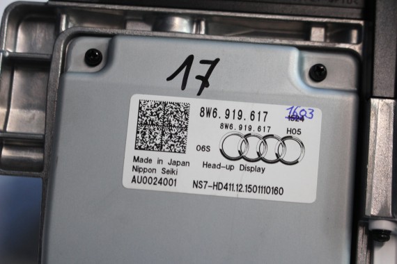 AUDI A5 PROJEKTOR HEAD UP DISPLAY 8W6919617 RZUTNIK STEROWNIK PROJEKCJI NA PRZEDNIEJ SZYBIE 8W6 919 617 F5 8W6919617 8W6919617