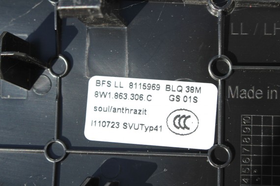 AUDI A4 A5 WYKOŃCZENIE TUNEL ŚRODKOWY 8W1863305C 8W1863306C 6PS czarny 8W1 863 305 C 8W1863305C 8W1863306C 8W1863305C 8W1863306
