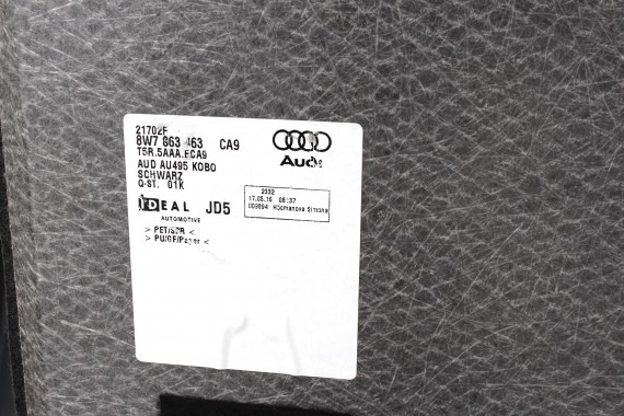 AUDI A5 CABRIO 8W F5 BOCZEK DYWAN PAS BAGAŻNIKA 8W7863879 8W7863880 8W7863463 8W boczki bagażnik tapicerka 8W7 863 879 8W7863463