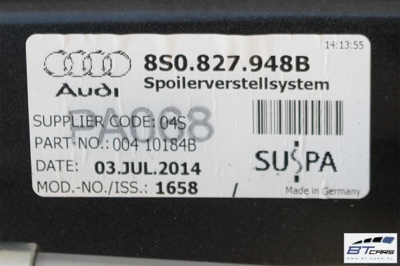 AUDI TT LOTKA SPOJLER + MECHANIZM 8S0827948B 8S0 827 948 B Z MECHANIZMEM 8S0827948H 8S0827948D 8S0827948E 8S0827934 8S 2015-