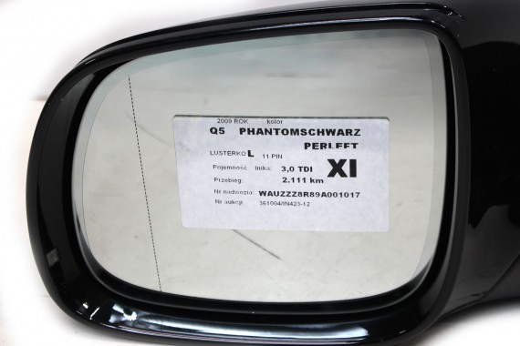 AUDI Q5 LUSTERKO DRZWI LEWE 11 pin 8R zewnętrzne pinów kabli przewodów 11pin 8R1857409D czarne LZ9Z foto 8R1857409K 8R1857409D