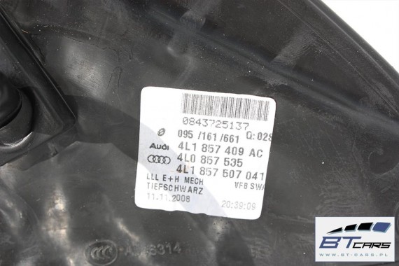 AUDI Q7 LUSTERKO DRZWI LEWE 6+4 pin 4L zewnętrzne pinów kabli przewodów L041 - głęboka czerń 10pin ASYSTENT