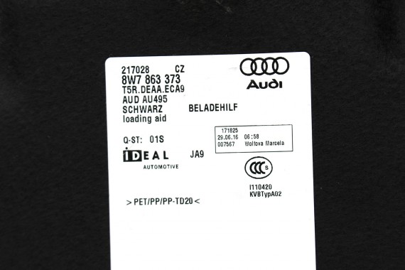 AUDI A5 CABRIO 8W F5 BOCZEK DYWAN PAS BAGAŻNIKA 8W7863879 8W7863880 8W7863463 bagażnik tapicerka 8W7864407 8W7863573 8W7863373