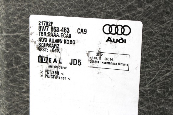 AUDI A5 CABRIO 8W F5 BOCZEK DYWAN PAS BAGAŻNIKA 8W7863879 8W7863880 8W7863463 bagażnik tapicerka 8W7864407 8W7863573 8W7863373
