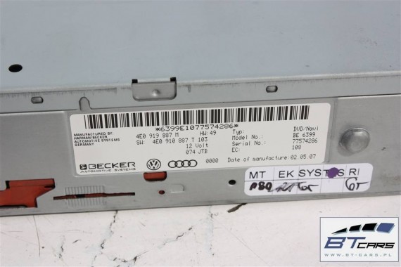 AUDI A4 A5 A8 Q7 CZYTNIK DVD MMI 2G 4E0919887M NAVI 4E0919887M 4E0910887T 4E0910888P 4E0910887C 4E0910887D 4E0910887Q 4E0910887M