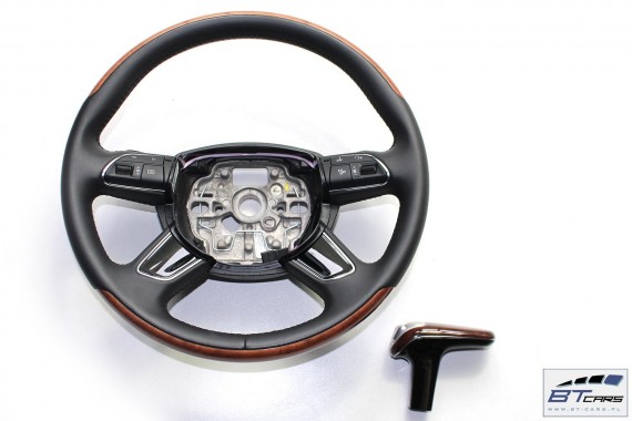 AUDI A8 KIEROWNICA + GAŁKA BIEGÓW 4H0419091AD 4H D4 4H0419091N 4H1713139 gałka zmiany biegów drewno FIN - czarny 4H0419091AD