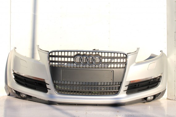 AUDI Q7 PRZÓD maska błotniki zderzak pas przedni lampy wzmocnienie błotnik lampa xenon  Kolor: LX7W Lodowo srebrny 4L KOMPLETNY