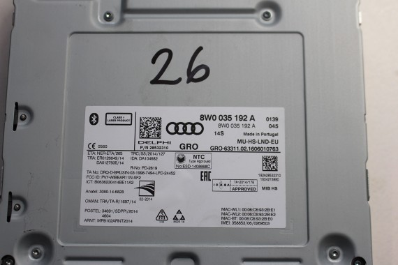 AUDI CZYTNIK SD SIM NAVI 8W0035192A 8W0 035 192 A MULTIMEDIA MIB HIGH 8W0035192A 8W0035192A 8W0035192A 8W0035192A 8W0035192