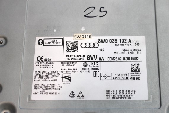 AUDI CZYTNIK SD SIM NAVI 8W0035192A 8W0 035 192 A MULTIMEDIA MIB HIGH 8W0035192A 8W0035192A 8W0035192A 8W0035192A 8W0035192