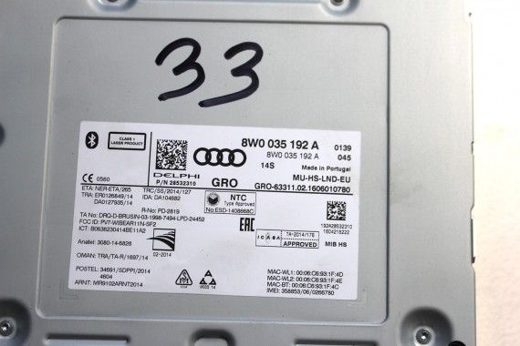 AUDI CZYTNIK SD SIM NAVI 8W0035192A 8W0 035 192 A MULTIMEDIA MIB HIGH 8W0035192A 8W0035192A 8W0035192A 8W0035192A 8W0035192