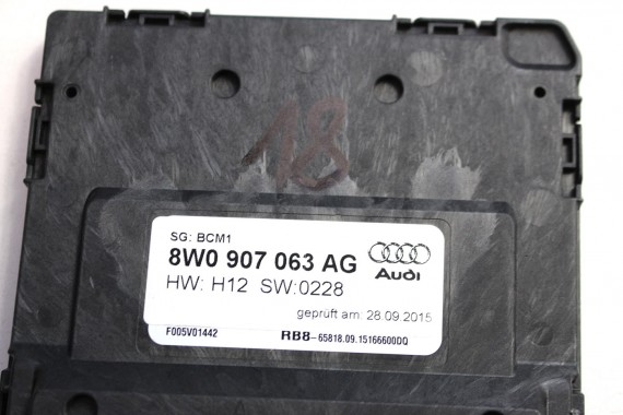 AUDI A4 Q7 MODUŁ STEROWNIK BORDNETZ BCM 8W0907063AG 8W0907063AH ZASILANIA 8W0 907 063 AG 8W0907063AG 8W0907063AH 8W0907063AG