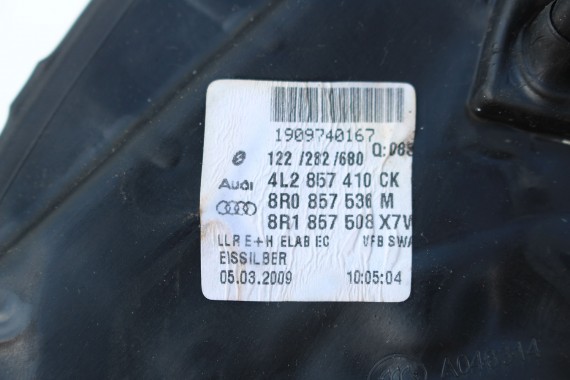 AUDI Q7 LUSTERKO DRZWI PRAWE 11+2 PIN 4L zewnętrzne pinów kabli przewodów 13pin FOTOCHROM full LX7W - lodowo srebrny 4L1857410