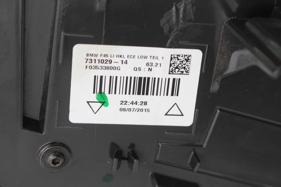 BMW 2 F45 TYŁ KLAPA BAGAŻNIKA ZDERZAK TYLNY ALPINWEISS kolor  + LAMPY TYLNE lampa 300 Alpinweiss 3