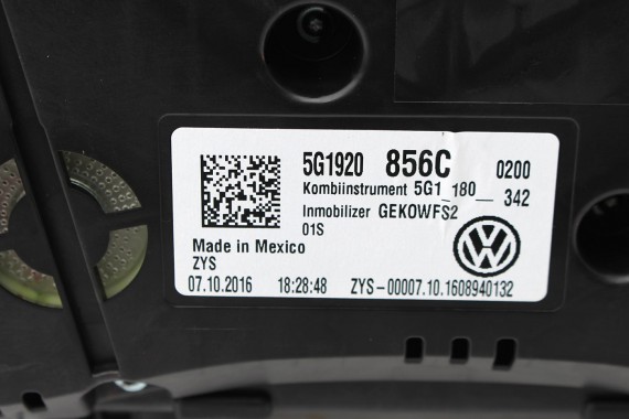 VW GOLF 7 FL GTi ZEGARY LICZNIKI BENZYNA 5G1920856C  zegar licznik 5G1 920 856 C 2.0 TFSI 5G 2018- LIFT VII USA