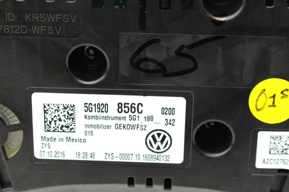 VW GOLF 7 FL GTi ZEGARY LICZNIKI BENZYNA 5G1920856C  zegar licznik 5G1 920 856 C 2.0 TFSI 5G 2018- LIFT VII USA