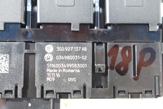 VW PASSAT B8 ARTEON PANEL 3G0927137AB przyciskami PRZEŁĄCZNIK PRZYCISK WIELOFUNKCYJNY PRZYCISKI 3G0 927 137 AB moduł przycisków