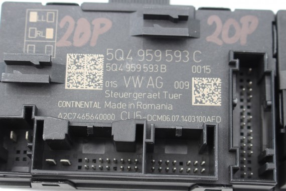 AUDI VW SKODA MODUŁ DRZWI 5Q4959592C 5Q4959593C  5Q4 959 592 C  5Q4 959 593 C PRZÓD SEAT