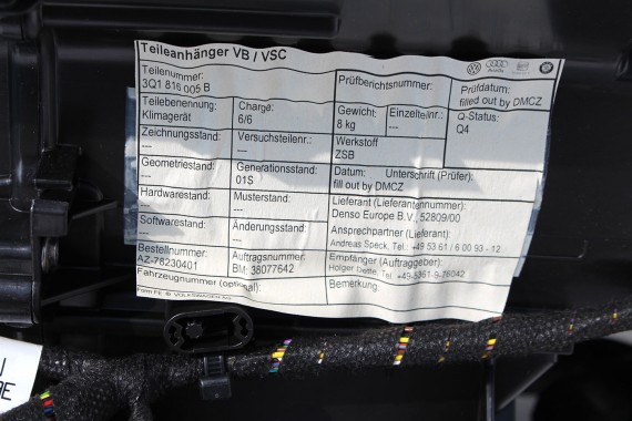 VW PASSAT B8 NAGRZEWNICA KLIMATYZACJI KLIMY DMUCHAWA 3Q1816005B 3Q1 816 005 3G 2015- 3Q1816005B 3Q1816005B 3Q1816005B 3Q1816005