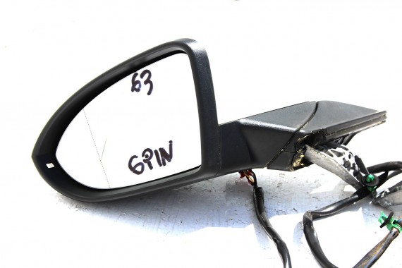 VW GOLF 7 VII LC9A LUSTERKO DRZWI LEWE 6 pin kabli zewnętrzne pinów przewodów Kolor: LC9A – biały ( pure white ) 5G 5G4 6pin