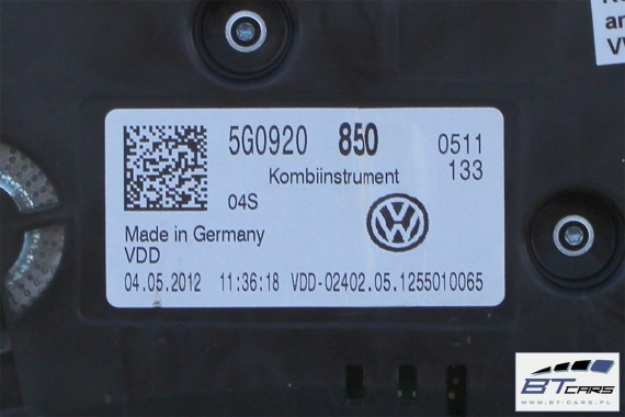 VW GOLF VII 7 POLO ZEGARY LICZNIK BENZYNA 5G0920850 5G0 920 850 ZEGAR BENZYNOWY WYŚWIETLACZ WIELOFUNKCYJNY BASIC LICZNIKI