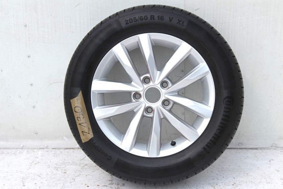 VW TOURAN KOŁO FELGA 5TA601025 DOJAZDOWE 16 DOJAZDÓWKA ZAPAS 6,5J*16H2 ET48 CONTINENTAL CONTIPREMIUMCONTACT 5 205/60/16 96V