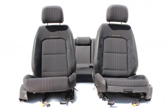 VW PASSAT B8 ALLTRACK FOTELE KOMPLET FOTELI siedzeń siedzenia tapicerka skóra KOMBI + alcantara kolor czarny 3G 3G9