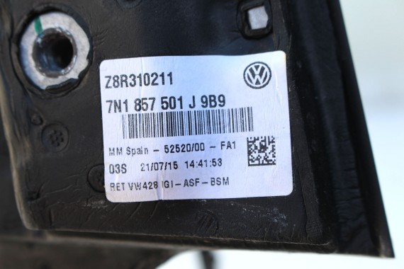 VW SHARAN 7N LB5H LUSTERKO DRZWI LEWE 6+2 pin kabli 7N1857501J zewnętrzne pinów przewodów niebieskie side assist 8pin Kierowcy