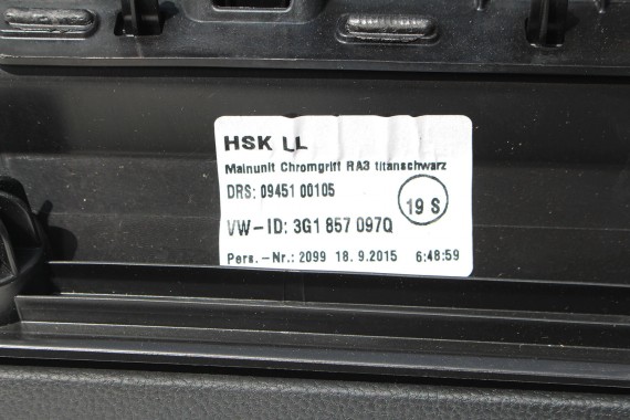 VW PASSAT B8 SCHOWEK KONSOLI PRAWY 3G1857097Q Kolor: RA3 - czarny tytanowy 3G1 857 097 Q strona prawa pasażera 3G 2015-