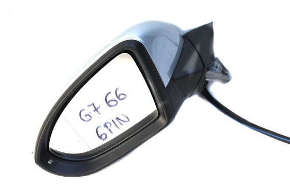 VW GOLF 7 5G LA7W LUSTERKO DRZWI LEWE 6 pin ZEWNĘTRZNE kabli pinów przewodów srebrny refleks metalik 5G 2013- KIEROWCY 6pin
