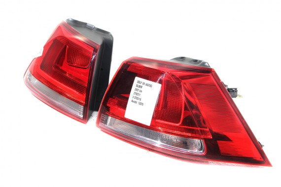 VW GOLF 7 VII TYŁ ZDERZAK tylny + KLAPA BAGAŻNIKA + LAMPY Led LA7W - srebrny refleks metalik 5G 2013- KOMPLETNY
