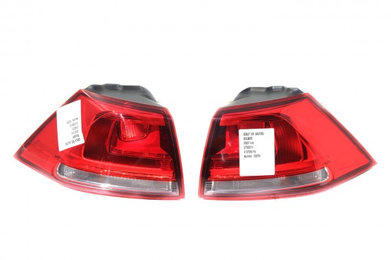 VW GOLF 7 VII TYŁ ZDERZAK tylny + KLAPA BAGAŻNIKA + LAMPY Led LA7W - srebrny refleks metalik 5G 2013- KOMPLETNY