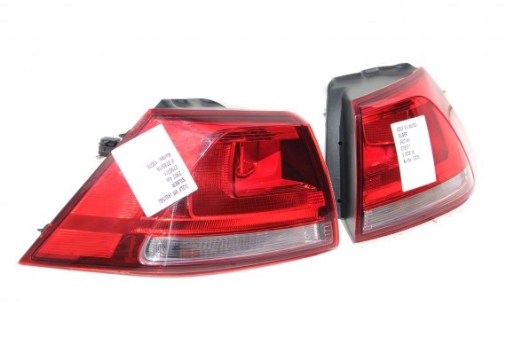 VW GOLF 7 VII TYŁ ZDERZAK tylny + KLAPA BAGAŻNIKA + LAMPY Led LA7W - srebrny refleks metalik 5G 2013- KOMPLETNY